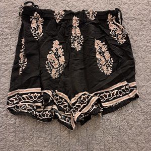 Black Feather Shorts